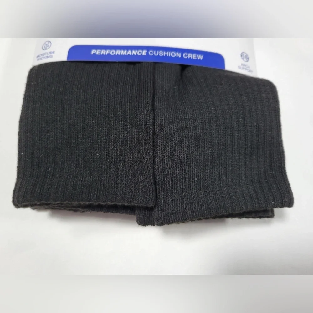 NEW Champion Men’s Performance Cushioned Crew Socks 5 pairs black size 6-12